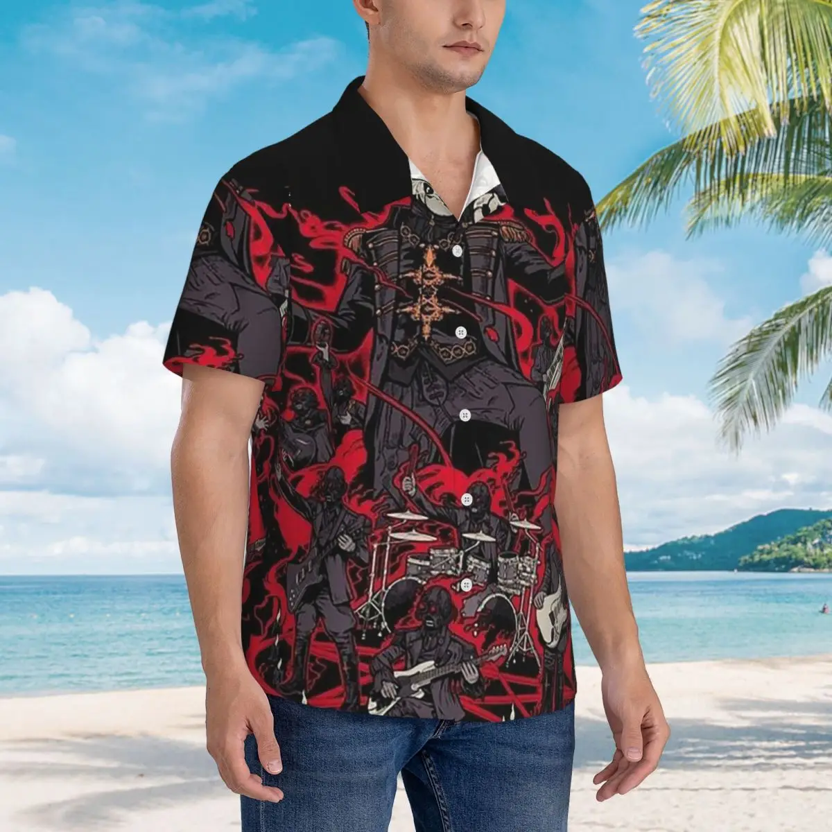 Tobias Forge Ghost Hawaiian Shirts Fashion Men Short Sleeve Shirt for Summer Beach Men's Button Tops
Tobias Forge Ghost Hawaiian Shirts Fashion Men Short Sleeve Shirt for Summer Beach Men's Button Tops
