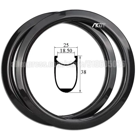 20 Inch Bike Rims Carbon 38mm Depth x 25mm Width Bicycle Rim 20 451 1-3/8 Rim/ V Brake Clincher 28 Holes Wheel 451 BMX Racing