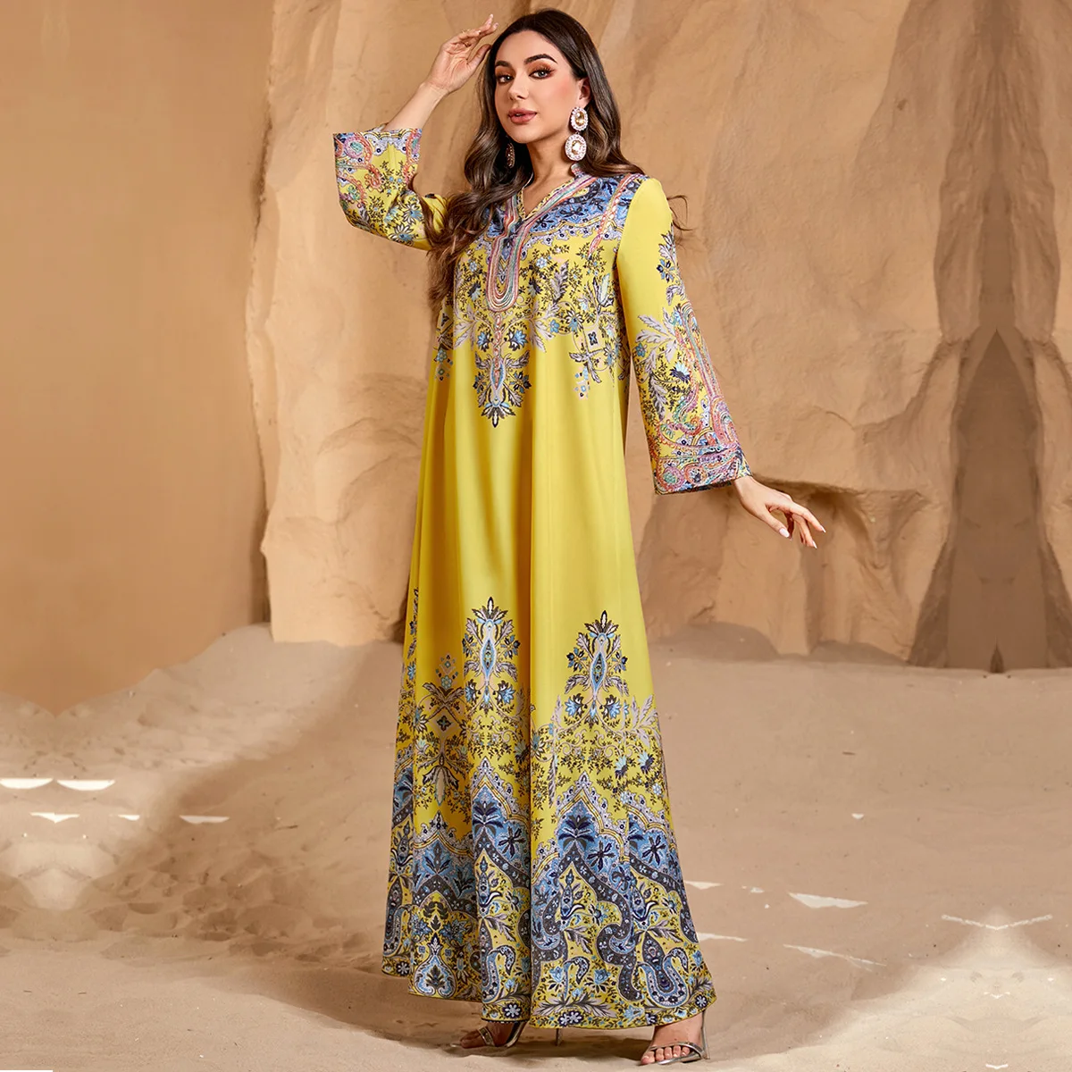 Dubai Muslim Women Floral Print Dress Abaya Turkey Jalabiya Kaftan Caftan Marocain Femme Robe Musulman Djellaba Femme Vestidos
Dubai Muslim Women Floral Print Dress Abaya Turkey Jalabiya Kaftan Caftan Marocain Femme Robe Musulman Djellaba Femme Vestidos
