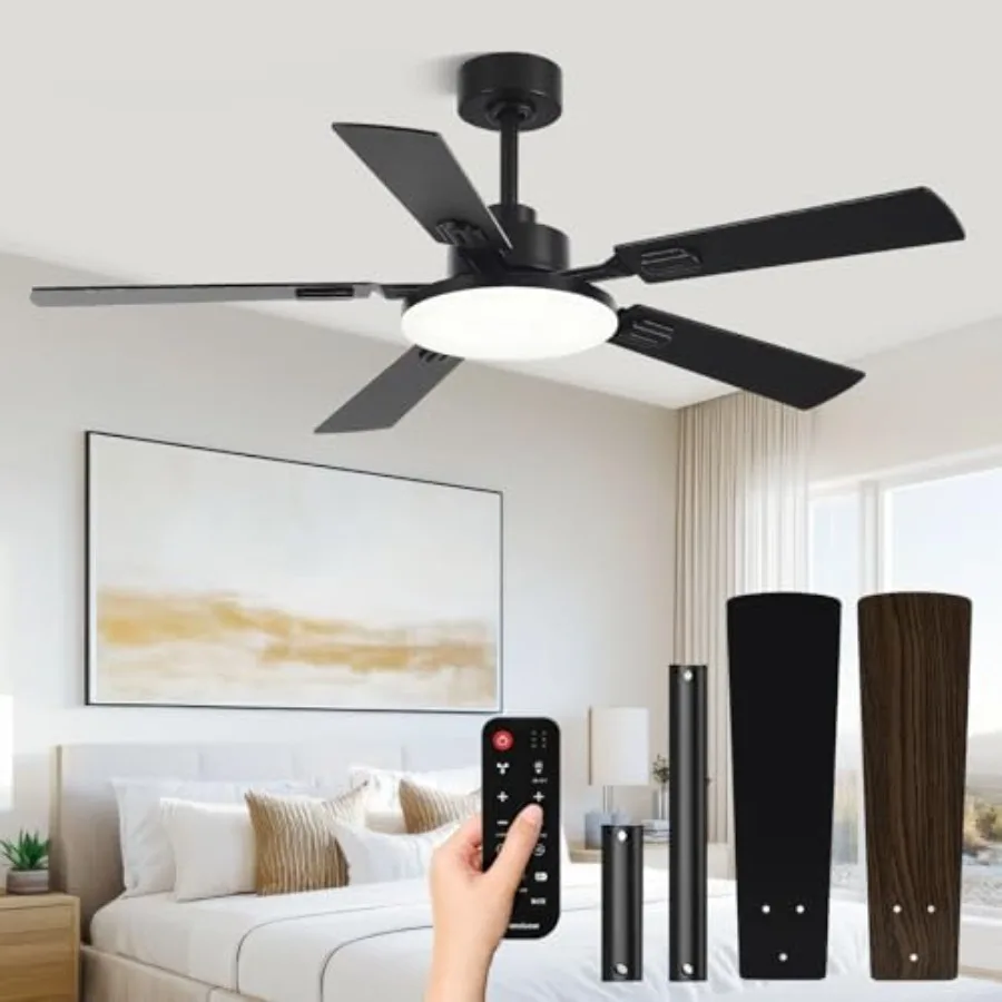 52 Inch Ceiling Fans with Lights and Remote for Bedroom Living Room Kitchen Office Indoor/Outdoor Use 6CCT Dimmable 5 Blades 6
52 Inch Ceiling Fans with Lights and Remote for Bedroom Living Room Kitchen Office Indoor/Outdoor Use 6CCT Dimmable 5 Blades 6