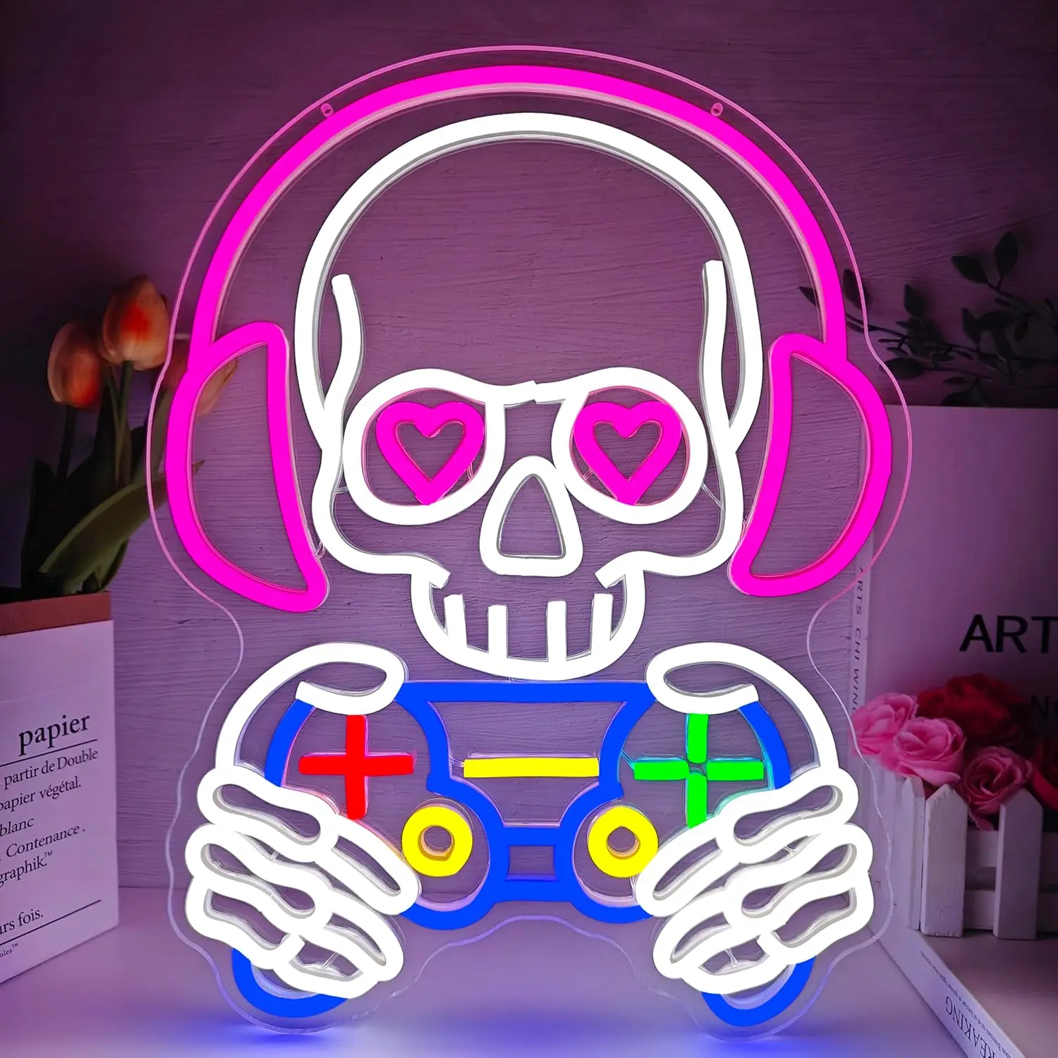 Skull Game Neon Sign USB Powered LED Neon Light for Gaming Room Bar Kids Room Bedroom Decoration Birthday Gift Art Wall Light
Skull Game Neon Sign USB Powered LED Neon Light for Gaming Room Bar Kids Room Bedroom Decoration Birthday Gift Art Wall Light