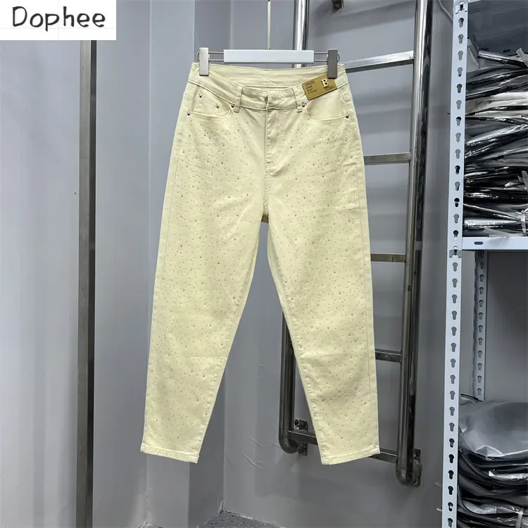 Blingbling Babysbreath Hot Drilling Women Denim Pants Candy Color All-match Stretch High Waist Slim Ankle-length Harem Jeans
Blingbling Babysbreath Hot Drilling Women Denim Pants Candy Color All-match Stretch High Waist Slim Ankle-length Harem Jeans