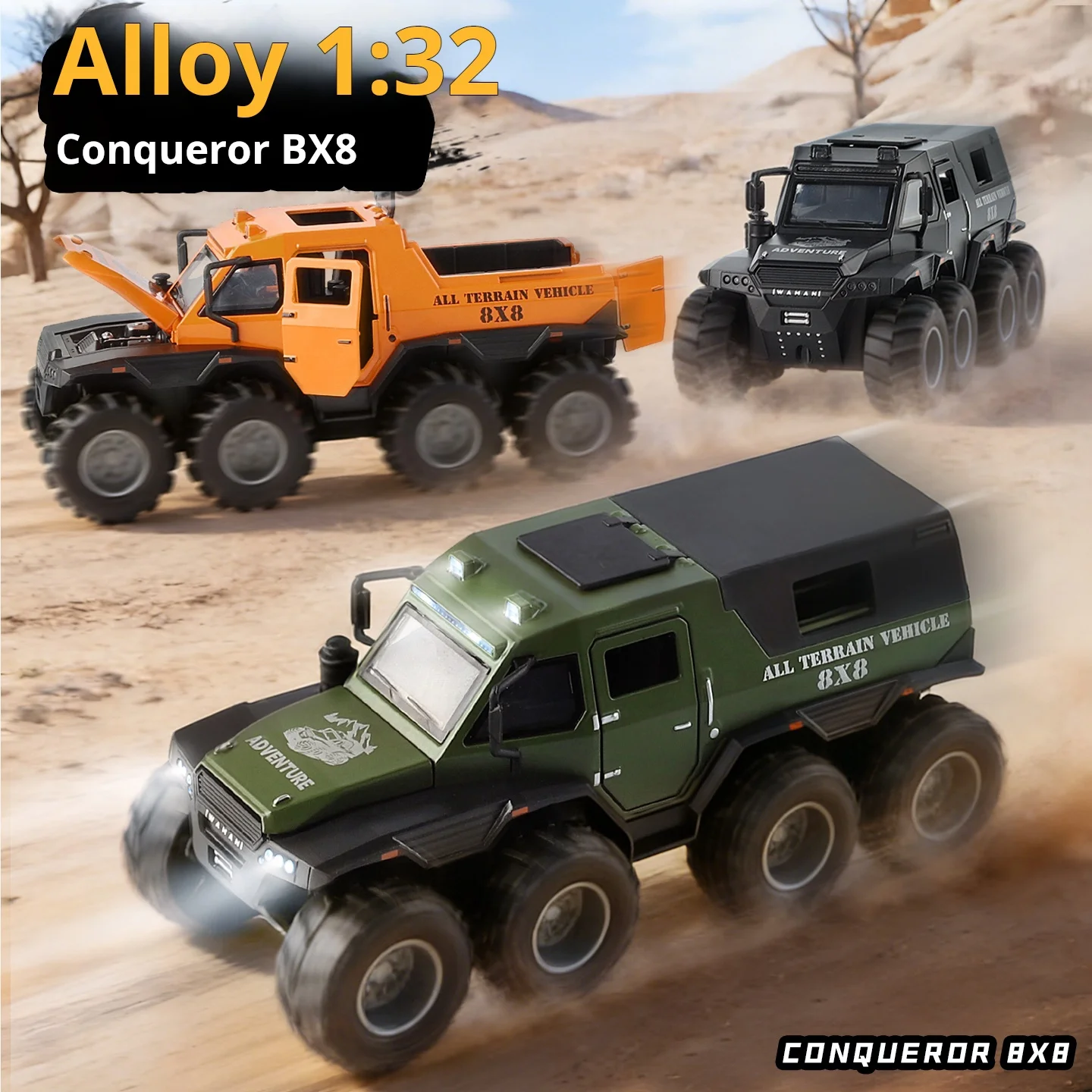 1:32 Conqueror 8X8 Armored Vehicle Off-Road Vehicle Cool Military Alloy Simulation Car Model Pull Back Collection Ornament
1:32 Conqueror 8X8 Armored Vehicle Off-Road Vehicle Cool Military Alloy Simulation Car Model Pull Back Collection Ornament