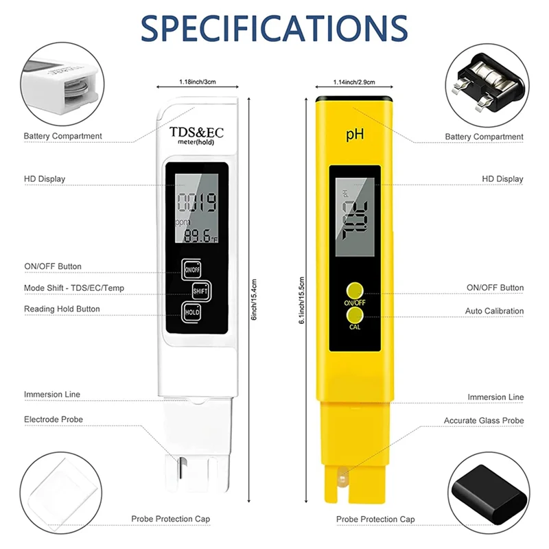 F-3C Water Quality Detection Pen 4 In 1 TDS PH Meter TDS Water Tester For Tap Drinking Water
F-3C Water Quality Detection Pen 4 In 1 TDS PH Meter TDS Water Tester For Tap Drinking Water
