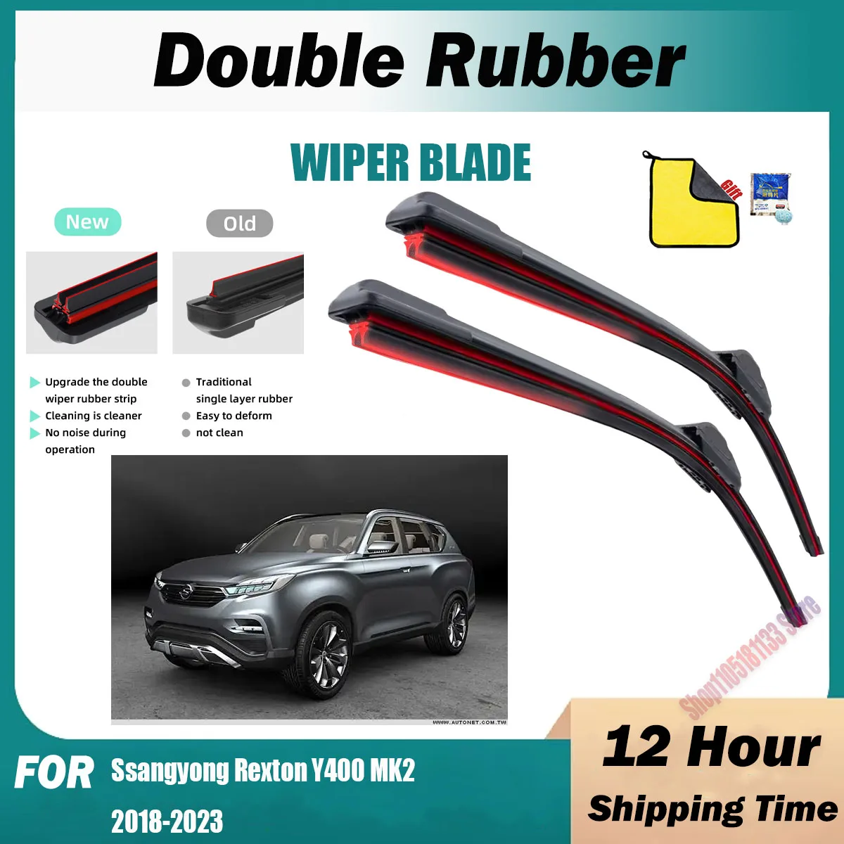 Car Wiper For Ssangyong Rexton Y400 MK2 2018-2023 26" + 20" Front Rear Wiper Blades Brushes Cutter Accessories 2021 2022 2023
Car Wiper For Ssangyong Rexton Y400 MK2 2018-2023 26" + 20" Front Rear Wiper Blades Brushes Cutter Accessories 2021 2022 2023
