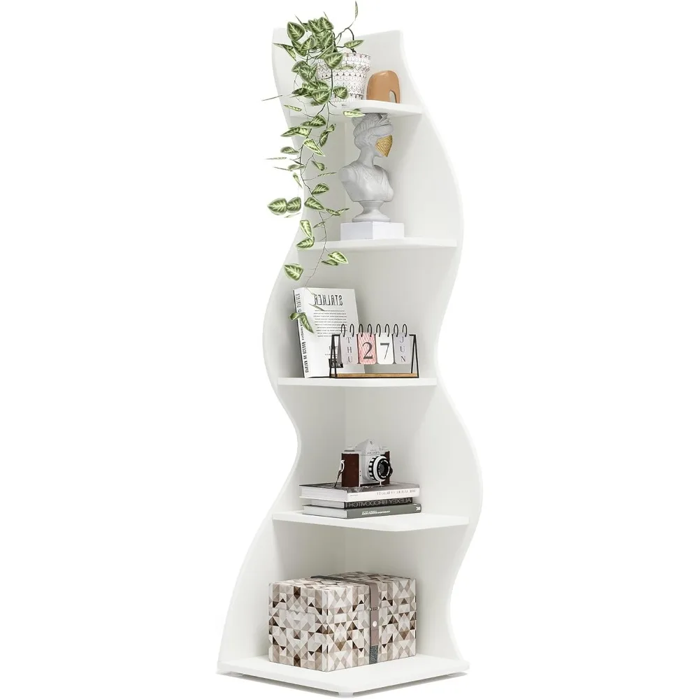 Modern 5-Tier Corner Shelf Wall Corner Bookshelf Corner Small Bookcase White (White, 1PC)
Modern 5-Tier Corner Shelf Wall Corner Bookshelf Corner Small Bookcase White (White, 1PC)