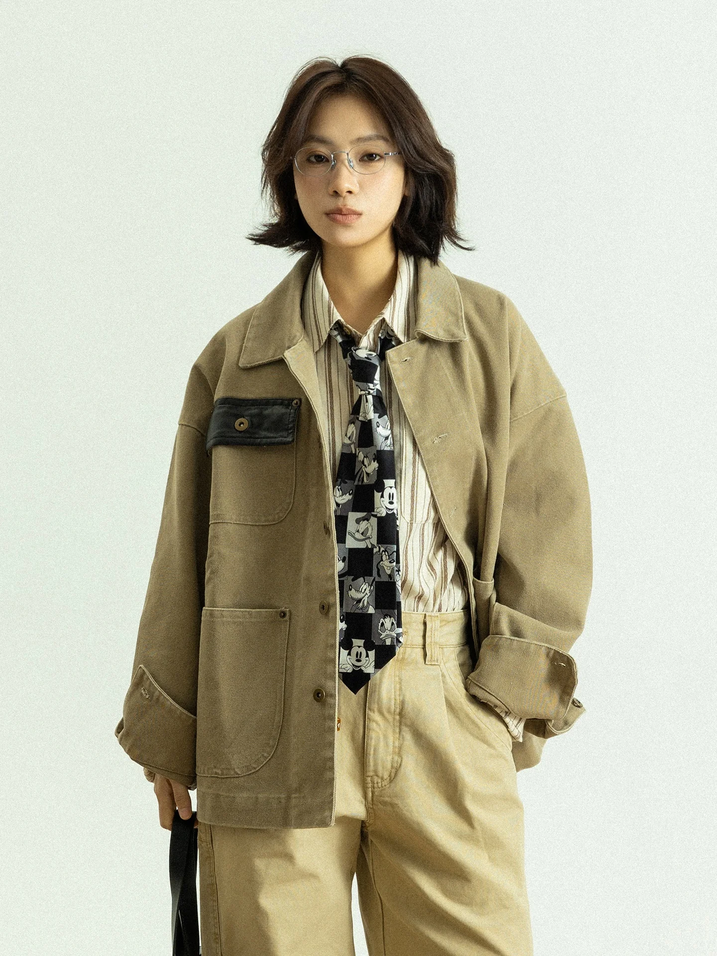 GoodNorth Retro Japanese Sle Workwear Jaet ex Casual Multi-ket Neutral Top Spring Autumn Cotton Blend Fabric
GoodNorth Retro Japanese Sle Workwear Jaet ex Casual Multi-ket Neutral Top Spring Autumn Cotton Blend Fabric