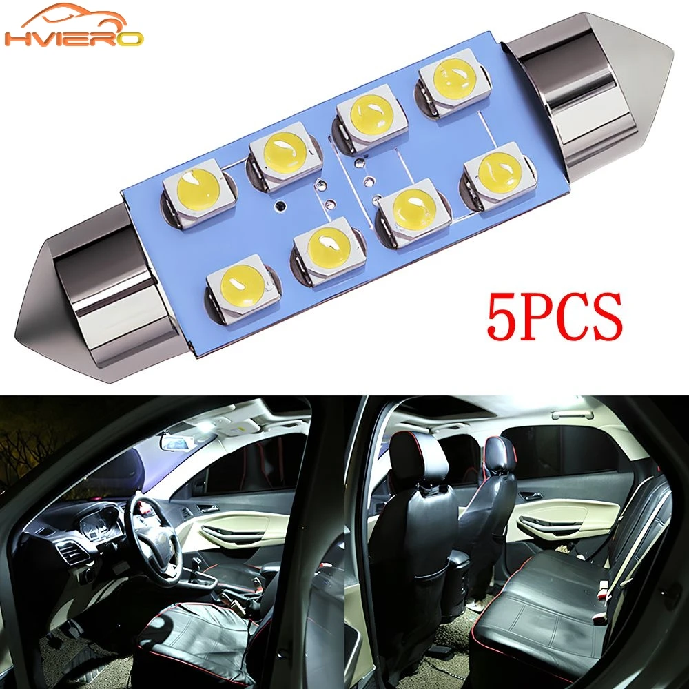 5Pcs Car T10 Led bulb 3528 1210 White 8SMD Dome Interior lighting 31mm 39mm 41mm auto Trunk 12V door Reading Signal lamp white
5Pcs Car T10 Led bulb 3528 1210 White 8SMD Dome Interior lighting 31mm 39mm 41mm auto Trunk 12V door Reading Signal lamp white