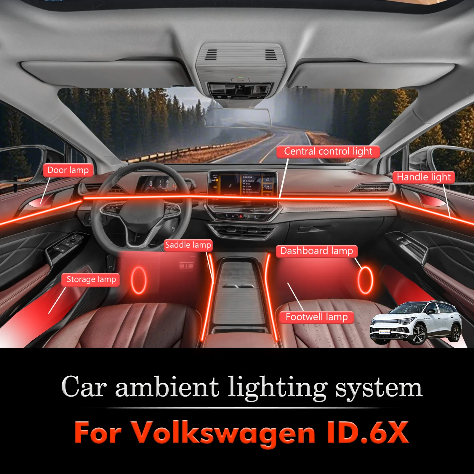 Для Volkswagen ID.6X салон автомобиля декоративный окружающий свет RGB 64-цветный светодиодный умный пульт дистанционного управления энергосберегающий эффективный комплект
Для Volkswagen ID.6X салон автомобиля декоративный окружающий свет RGB 64-цветный светодиодный умный пульт дистанционного управления энергосберегающий эффективный комплект