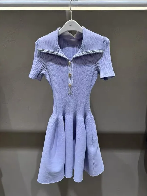 High-End Version SE Commuter Collared Short Sleeve Knitted Dress Simple Design Spring Summer Dress for Women Short Sleeve
High-End Version SE Commuter Collared Short Sleeve Knitted Dress Simple Design Spring Summer Dress for Women Short Sleeve