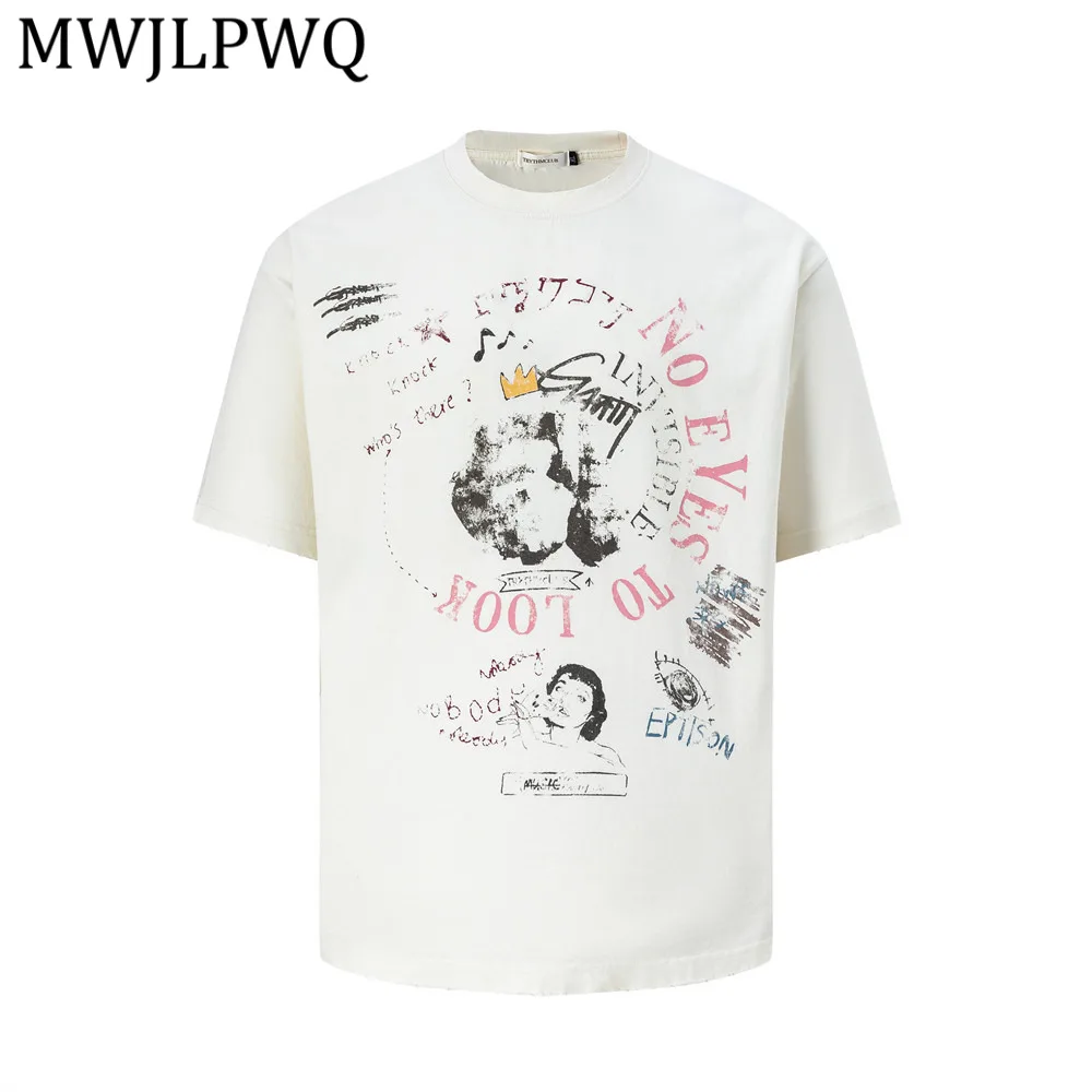 MWJLPWQ American Retro Graffiti Print Short-Sleeve T-Shirt For Men Summer Loose Casual Cotton Round Neck Distressed Tops 14114
MWJLPWQ American Retro Graffiti Print Short-Sleeve T-Shirt For Men Summer Loose Casual Cotton Round Neck Distressed Tops 14114
