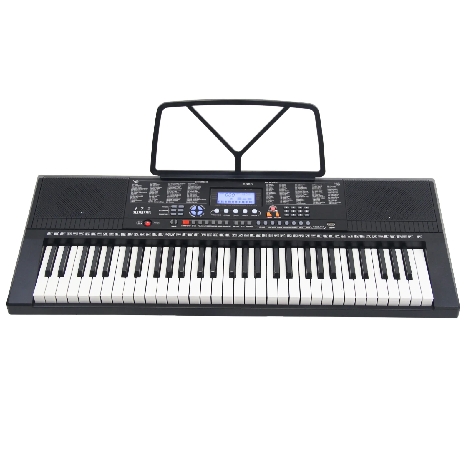 New Portable 61-Key Electronic Piano Keyboard Instrument with 300 Tones
New Portable 61-Key Electronic Piano Keyboard Instrument with 300 Tones