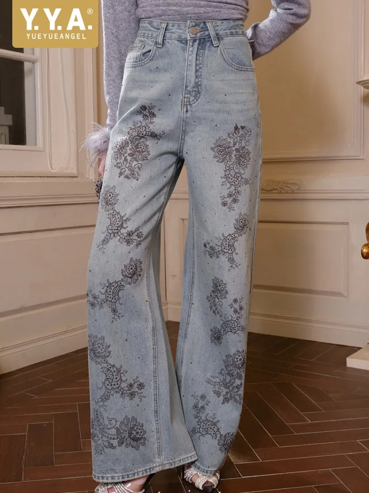 Women New Winter Warm Fleece Liner Flowers Embroidery Jeans Rhinestone Fashion High Waist Denim Pants Ladies Wide Leg Trousers
Women New Winter Warm Fleece Liner Flowers Embroidery Jeans Rhinestone Fashion High Waist Denim Pants Ladies Wide Leg Trousers