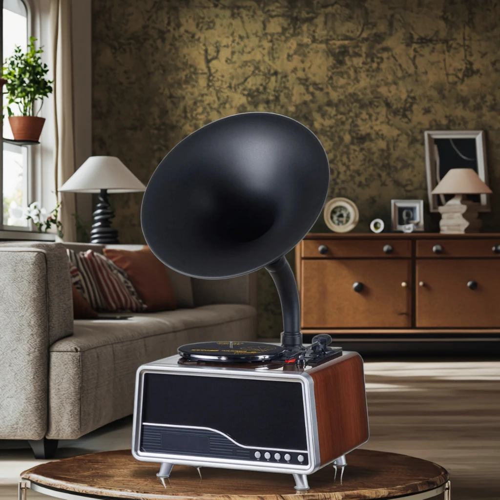 Retro Wood Gramophone Vintage Antique Stereo Music Box Gramophone Speaker Turntable Vinyl Record Player Phonograph
Retro Wood Gramophone Vintage Antique Stereo Music Box Gramophone Speaker Turntable Vinyl Record Player Phonograph