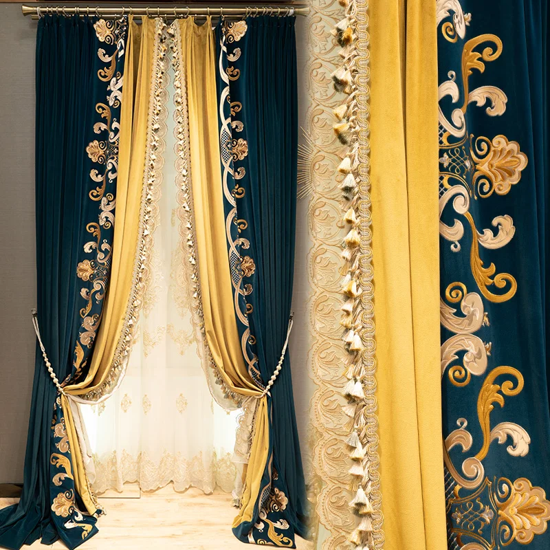 Living room bedroom dining room blue cyan embroidery lace stitching velvet curtains Curtains for Living dining room bedroom
Living room bedroom dining room blue cyan embroidery lace stitching velvet curtains Curtains for Living dining room bedroom
