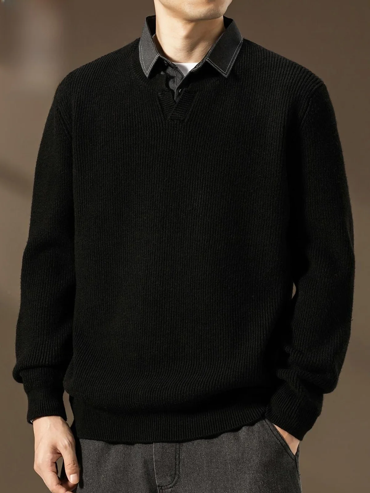 Men's Knitted irt Collar Sweater Thiened Inner Wear Spring Season Casual Sle Long Sve Youth Faion Trend
Men's Knitted irt Collar Sweater Thiened Inner Wear Spring Season Casual Sle Long Sve Youth Faion Trend