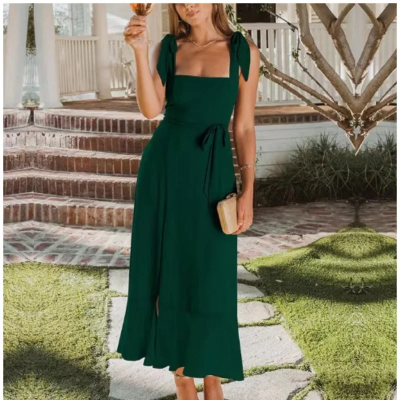 Summer New Elegant and Fashionable European and American Women's Wear Temperament Commuting Split Dress
Summer New Elegant and Fashionable European and American Women's Wear Temperament Commuting Split Dress