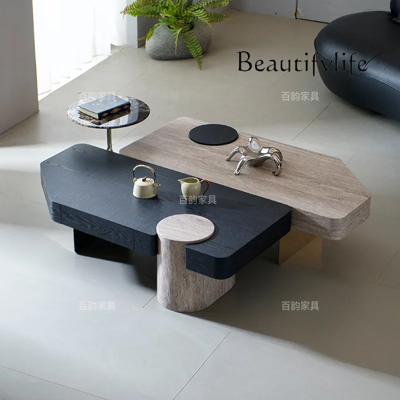 ZL Designer special-shaped square coffee table with drawers, home creative high-end coffee table combination, wabi sabi
ZL Designer special-shaped square coffee table with drawers, home creative high-end coffee table combination, wabi sabi