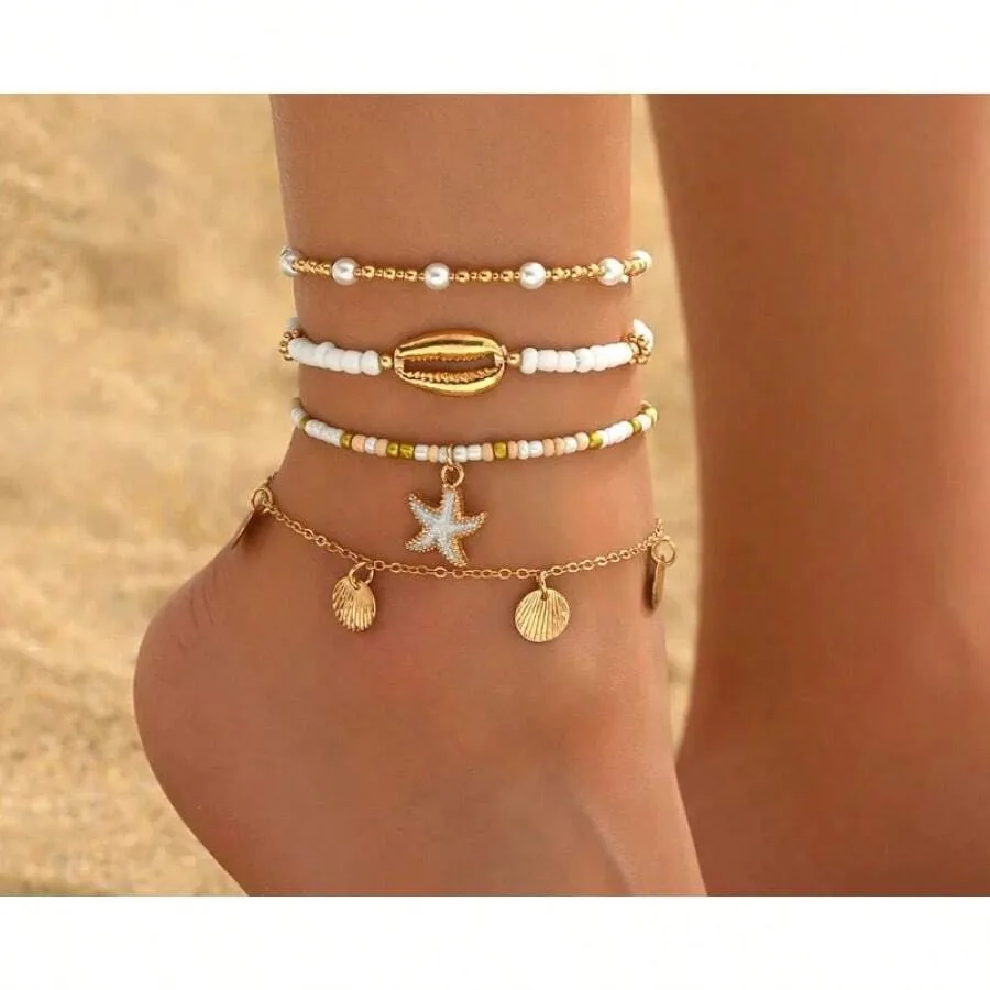 Beach Bead Anklet For Women Jewelry Retro Fashion Beads Stone Pendant Ankle Chain
Beach Bead Anklet For Women Jewelry Retro Fashion Beads Stone Pendant Ankle Chain