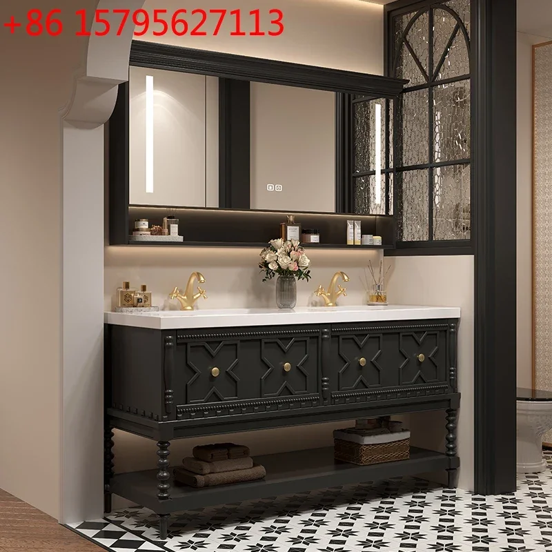 Комплект для ванной комнаты: тумба с двойной раковиной в стиле французского ретро-рок, из дуба, напольная
Комплект для ванной комнаты: тумба с двойной раковиной в стиле французского ретро-рок, из дуба, напольная