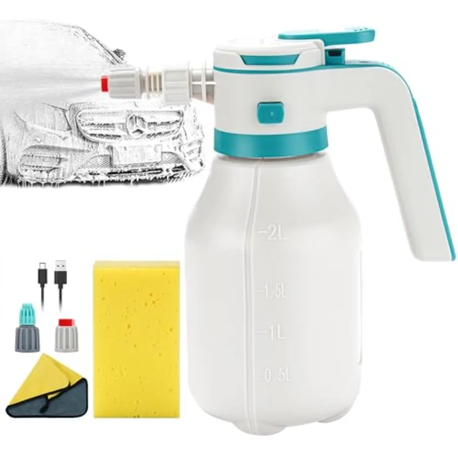 Electric Foam Sprayer Car Wash 0.5Gallon 2L Rechargeable Battery Power Display Auto Pressure Foamer Spray Bottle 2 Nozzles Mode
Electric Foam Sprayer Car Wash 0.5Gallon 2L Rechargeable Battery Power Display Auto Pressure Foamer Spray Bottle 2 Nozzles Mode
