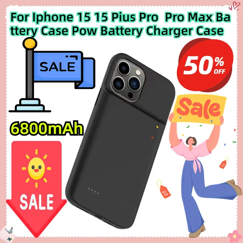 For Iphone 15 15 Pius Pro Pro Max Battery Case Pow 6800Mah Battery Charger Case
For Iphone 15 15 Pius Pro Pro Max Battery Case Pow 6800Mah Battery Charger Case