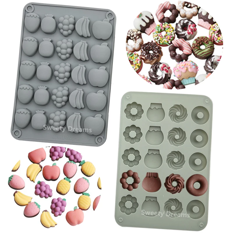 3D Fruit Shape Chocolate Silicone Molds Mini Donuts Candy Cookie Baking Mould Fondant Cake Decoration Tools Kitchen Accessories
3D Fruit Shape Chocolate Silicone Molds Mini Donuts Candy Cookie Baking Mould Fondant Cake Decoration Tools Kitchen Accessories