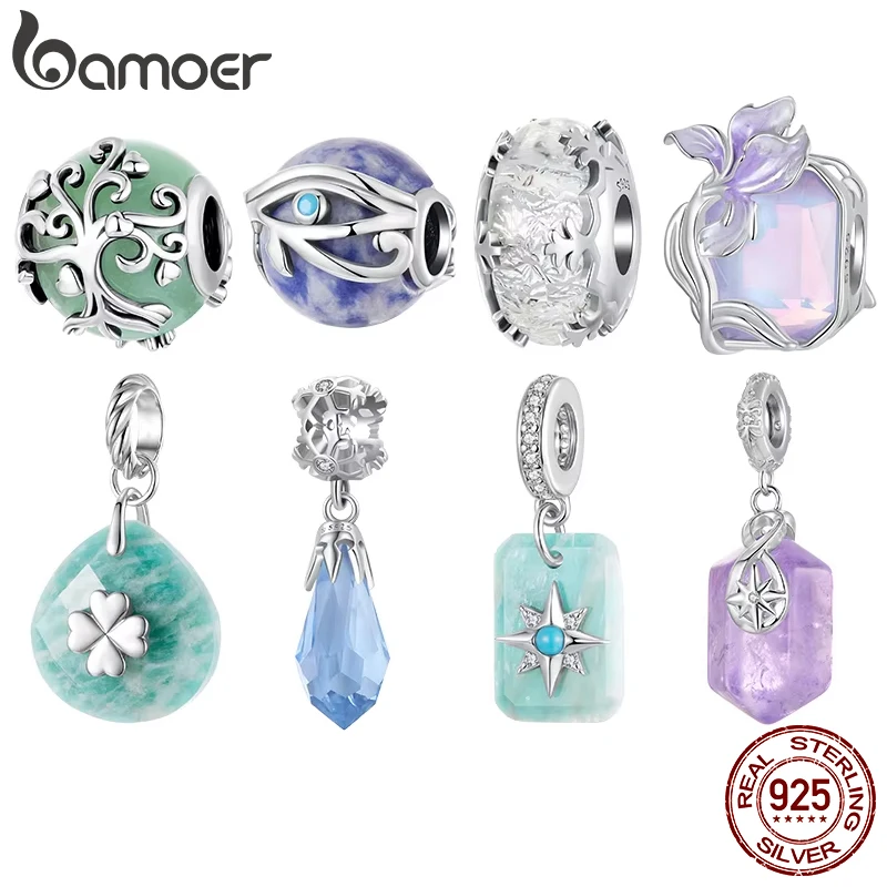 Bamoer 925 Sterling Silver Four Leaf Clover Dangle Charm Bead for Bracelet Eye of Horus Lucky Crystal Stone Pendant DIY Gift
Bamoer 925 Sterling Silver Four Leaf Clover Dangle Charm Bead for Bracelet Eye of Horus Lucky Crystal Stone Pendant DIY Gift