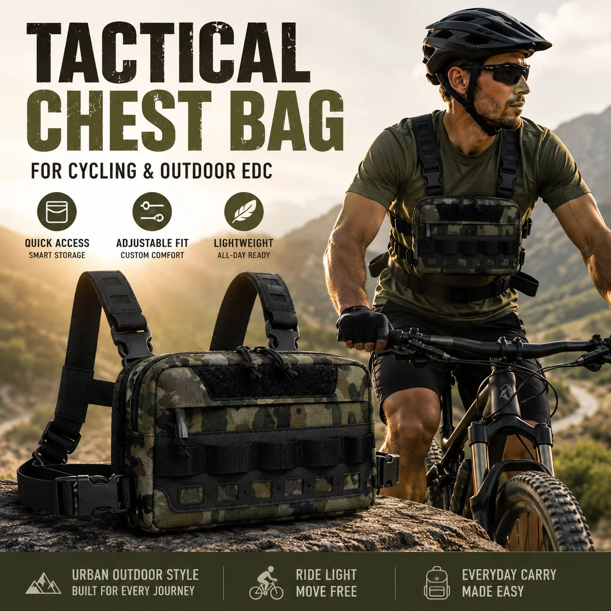 Functional Tactical Chest Bag Waist Bag Fishing MOLLE Outdoor EDC Chest Rig Pack for Cycling Hiking Camping Adjustable Harness
Functional Tactical Chest Bag Waist Bag Fishing MOLLE Outdoor EDC Chest Rig Pack for Cycling Hiking Camping Adjustable Harness
