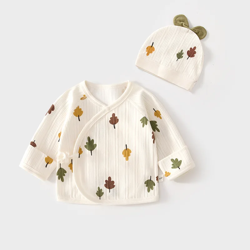 Newborn Baby Semi-Back Clothing Underwear Pure Cotton Jacquard Spring and Autumn Newborn Get Baby Hat Gown Baby's Top
Newborn Baby Semi-Back Clothing Underwear Pure Cotton Jacquard Spring and Autumn Newborn Get Baby Hat Gown Baby's Top