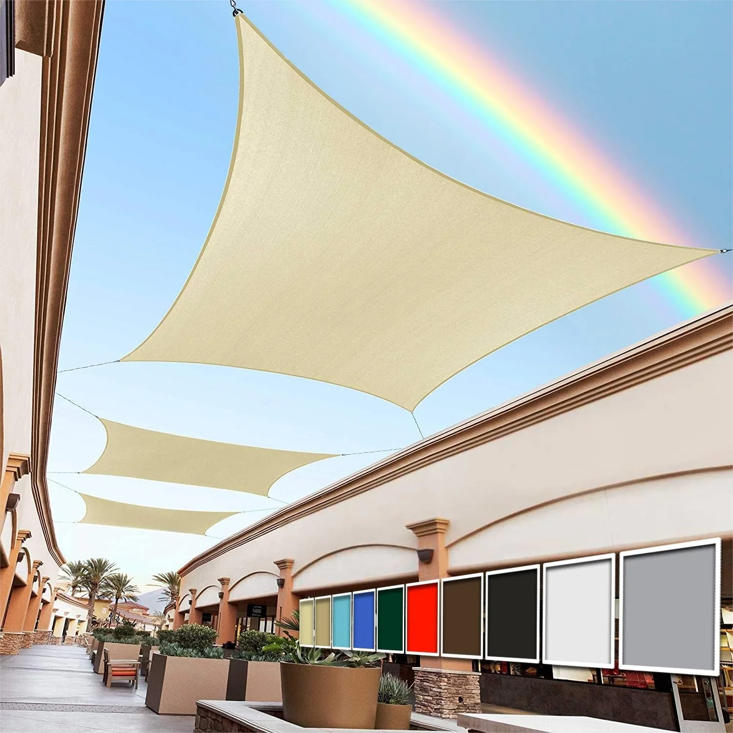 14' x 14' Beige Rectangle Sun Shade Sail Canopy Outdoor Patio Fabric Screen Awning UPF50+ 95% UV Blockage Heavy Duty Water & Air
14' x 14' Beige Rectangle Sun Shade Sail Canopy Outdoor Patio Fabric Screen Awning UPF50+ 95% UV Blockage Heavy Duty Water & Air