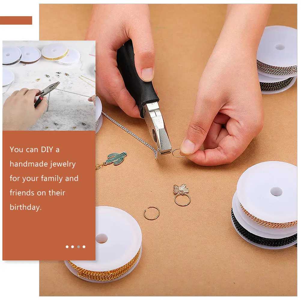 8 рулонов плоской железной цепи для изготовления украшений, DIY-цепочки для ожерелий, браслетов, подвесок, аксессуаров для одежды, многофункциональные, изящные, металлические
8 рулонов плоской железной цепи для изготовления украшений, DIY-цепочки для ожерелий, браслетов, подвесок, аксессуаров для одежды, многофункциональные, изящные, металлические