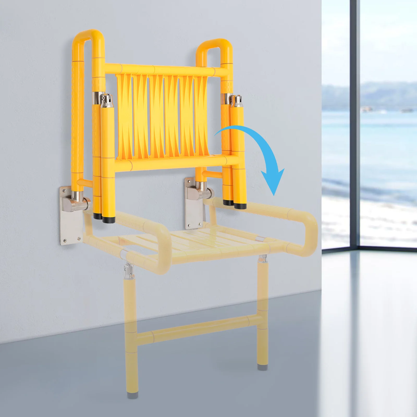 440lbs Foldable Shower Seat Wall Mounted Waterproof Anti-slip Shower Chair with Armrest Space Saving Bathroom Safety Bench for Seniors Pregnant Women Disabled Rehabilitation 19.69*24.41*21.26in
440lbs Foldable Shower Seat Wall Mounted Waterproof Anti-slip Shower Chair with Armrest Space Saving Bathroom Safety Bench for Seniors Pregnant Women Disabled Rehabilitation 19.69*24.41*21.26in