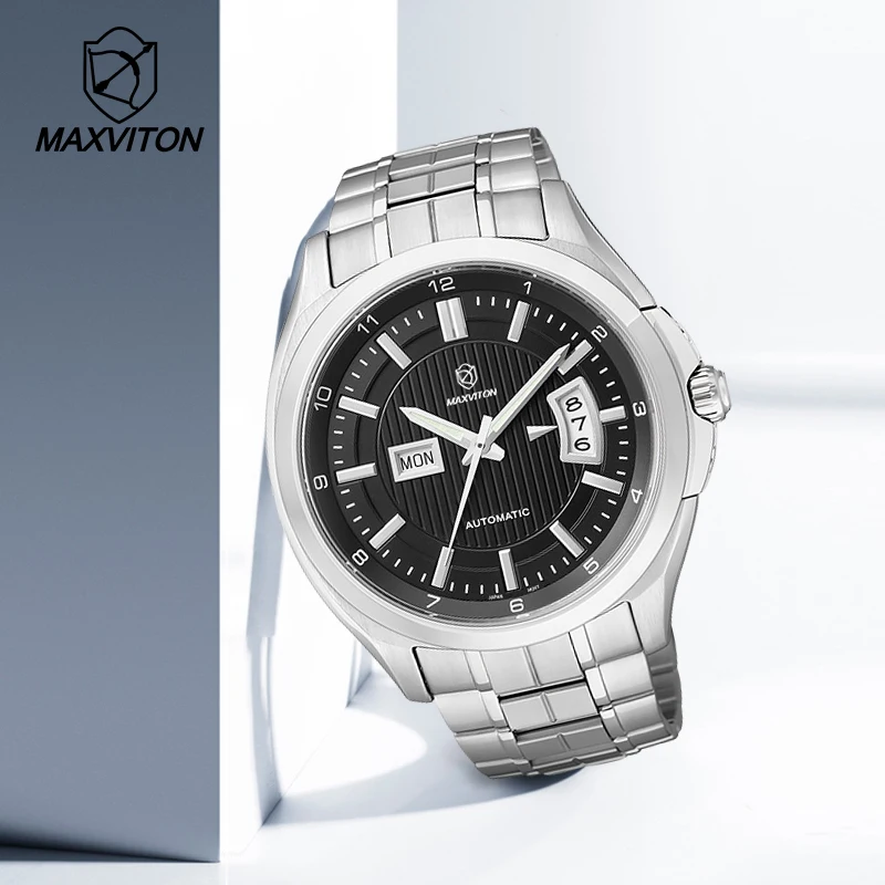 MAXVITON Men's Mechanical Watch, Business & Casual Style, Automatic Mechanical Movement, Waterproof, Stylish Luminous, Dual Cale
MAXVITON Men's Mechanical Watch, Business & Casual Style, Automatic Mechanical Movement, Waterproof, Stylish Luminous, Dual Cale