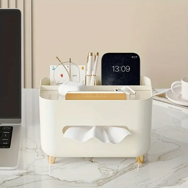 Space-Saving Desk Organizer with Tissue Box, Remote Holder, Pen Tray, Multi-Compartment Storage, Durable Plastic for Office, Hom
Space-Saving Desk Organizer with Tissue Box, Remote Holder, Pen Tray, Multi-Compartment Storage, Durable Plastic for Office, Hom