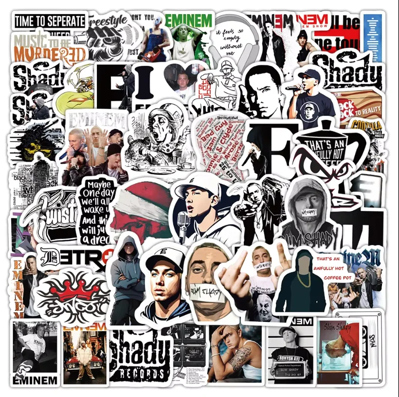 10/60PCS Hot Eminem Rapper Hip Hop Singer Stickers Cool Decal Car Motorcycle Travel Luggage Phone Waterproof Guitar Sticker
10/60PCS Hot Eminem Rapper Hip Hop Singer Stickers Cool Decal Car Motorcycle Travel Luggage Phone Waterproof Guitar Sticker