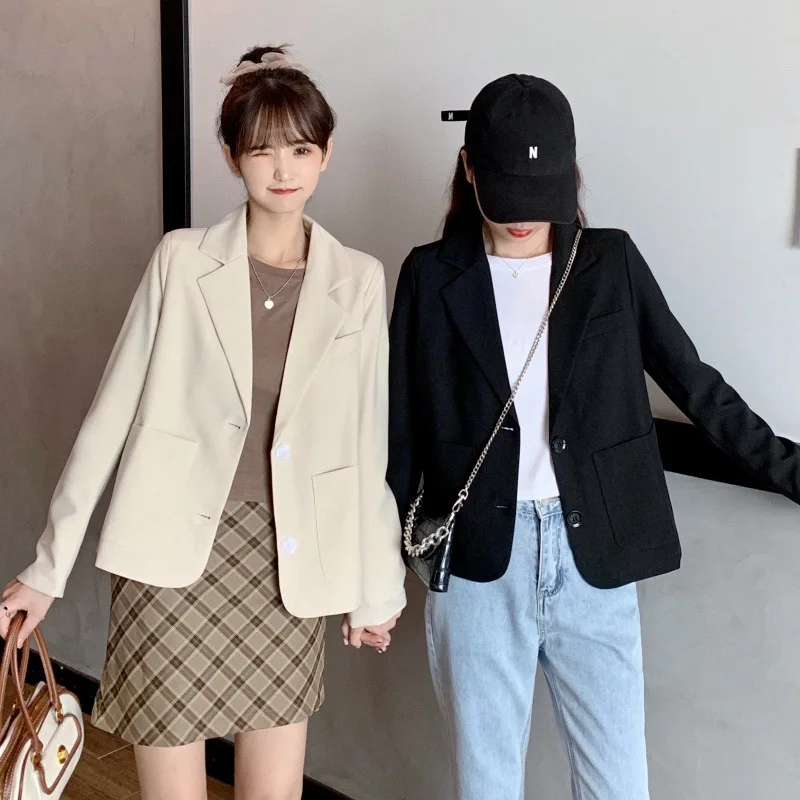 Women Blazer Suit Spring Jacket Korean Casual Loose Outwear Long Sleeve Work Office Coat All-match Tops Blazer for Short Person
Women Blazer Suit Spring Jacket Korean Casual Loose Outwear Long Sleeve Work Office Coat All-match Tops Blazer for Short Person