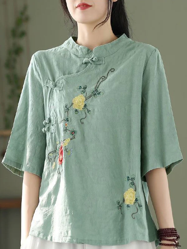 Retro Cotton Linen Women's Shirt Summer New Style Loose Belly Covering High End Chinese Style Embroidered Top Comfortable Blouse
Retro Cotton Linen Women's Shirt Summer New Style Loose Belly Covering High End Chinese Style Embroidered Top Comfortable Blouse