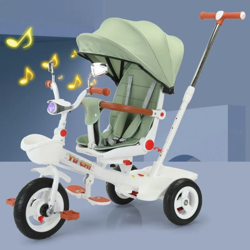 Children's Tricycle High Landscape Stroller Aged 1-3 Years Old with A Foot Pedal Multifunctional Hand Pushed Baby Stroller
Children's Tricycle High Landscape Stroller Aged 1-3 Years Old with A Foot Pedal Multifunctional Hand Pushed Baby Stroller