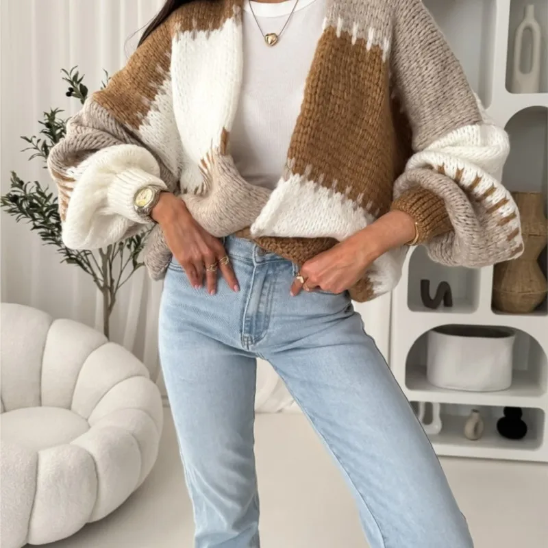 Осень-зима свободный вязаный свитер женская мода красочный милый свитер куртка повседневный свободный кардиган с длинными рукавами свитера
Осень-зима свободный вязаный свитер женская мода красочный милый свитер куртка повседневный свободный кардиган с длинными рукавами свитера