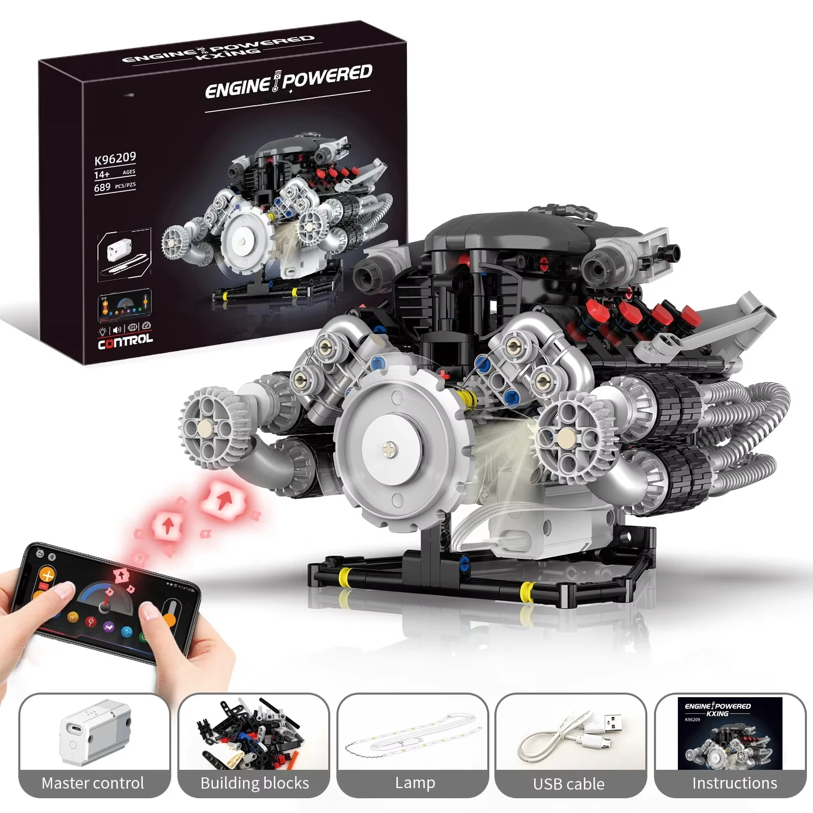 Super Strong Sound Simulated Aston Martin Supercar Engine DIY Model Building Blocks Integrated Lighting Motor App Controls Toys
Super Strong Sound Simulated Aston Martin Supercar Engine DIY Model Building Blocks Integrated Lighting Motor App Controls Toys