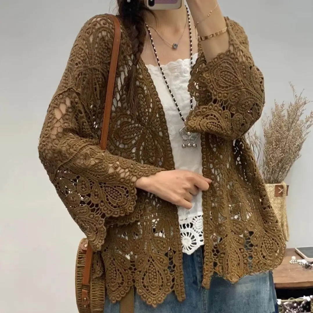 Женский вязаный свитер с вырезами, тонкий винтажный свитер с цветочным принтом Sve Bell Sve, ультратонкий трикотаж, повседневный женский топ Faion
Женский вязаный свитер с вырезами, тонкий винтажный свитер с цветочным принтом Sve Bell Sve, ультратонкий трикотаж, повседневный женский топ Faion