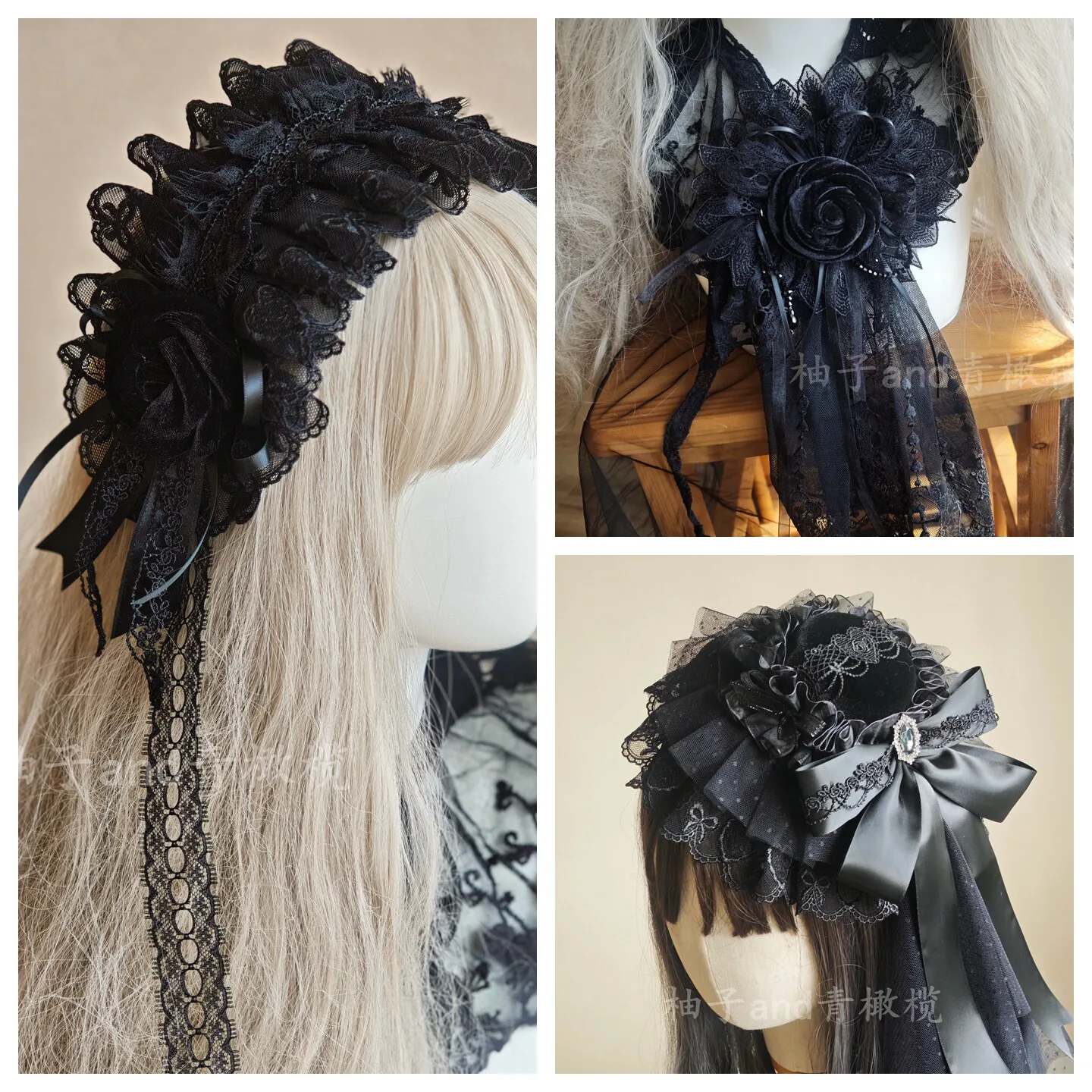 Black Velvet Black Iris Heart Lolita Flower Maru Top Hat Dark Gothic Headband Headdress
Black Velvet Black Iris Heart Lolita Flower Maru Top Hat Dark Gothic Headband Headdress