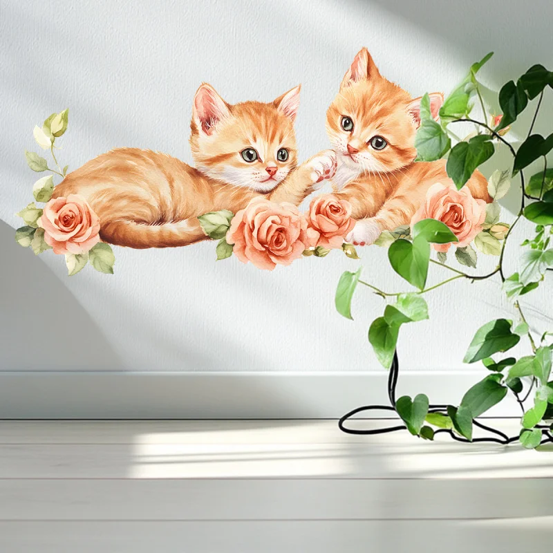 Cute Kitten Flower Wall Stickers Children's Room Living Room Decoration Home Decoration Self-Adhesive Removable
Cute Kitten Flower Wall Stickers Children's Room Living Room Decoration Home Decoration Self-Adhesive Removable