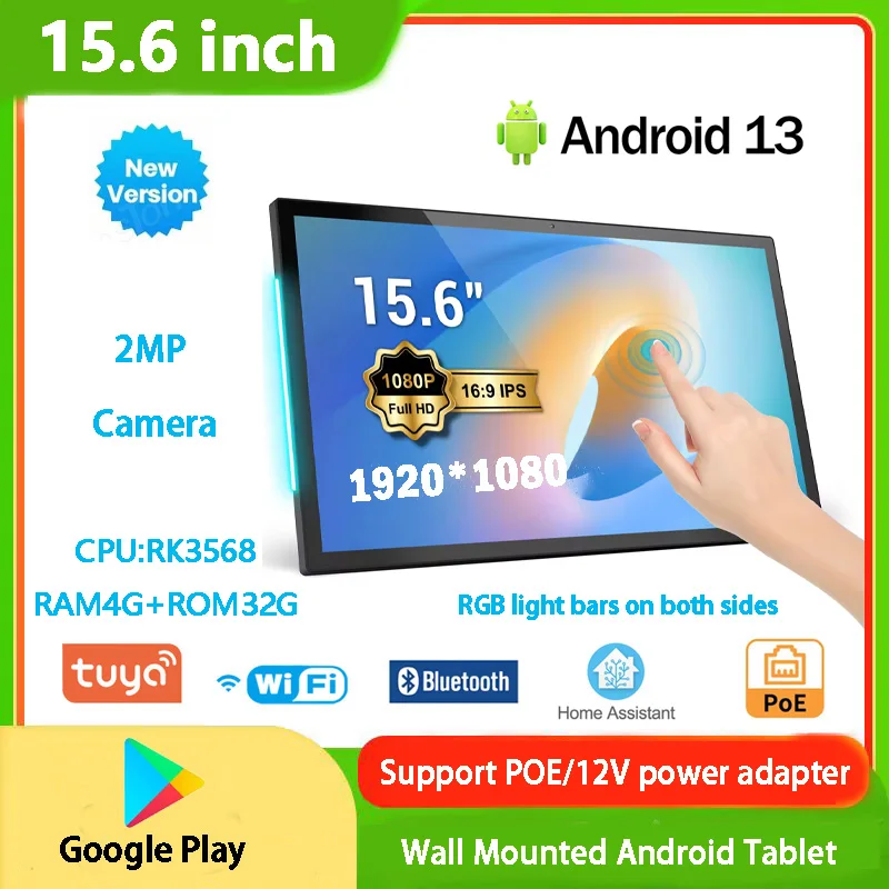 Thin Edge Android 13 Tablet POE 15.6 inch Wall mount Touch Screen 1920*1080 IPS HDMI Input Display 2MP Camera Digital Signage
Thin Edge Android 13 Tablet POE 15.6 inch Wall mount Touch Screen 1920*1080 IPS HDMI Input Display 2MP Camera Digital Signage