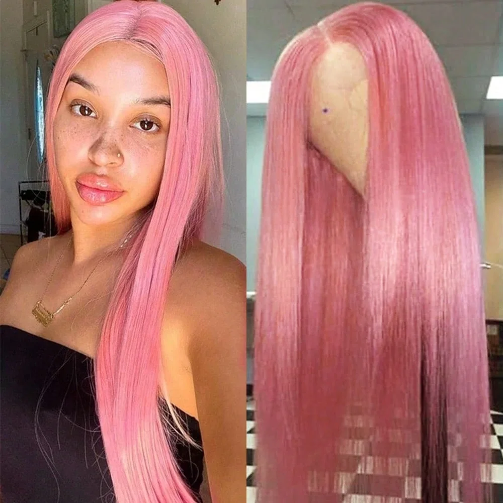 Colored Pink Bone Straight Human Hair Wig 250 Density 13x6 Hd Transparent Lace Frontal Wigs Real Human Hair For Black Women
Colored Pink Bone Straight Human Hair Wig 250 Density 13x6 Hd Transparent Lace Frontal Wigs Real Human Hair For Black Women