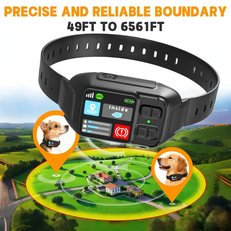 Introducing a New Dual-Frequency GPS Wireless Dog Collar Fence System, Featuring an Invisible Electric Fence for Dogs. It Offers an Adjustable Range from 49 to 6561 Feet, Includes Three Training Modes, And Comes with an Protective Strap
Introducing a New Dual-Frequency GPS Wireless Dog Collar Fence System, Featuring an Invisible Electric Fence for Dogs. It Offers an Adjustable Range from 49 to 6561 Feet, Includes Three Training Modes, And Comes with an Protective Strap