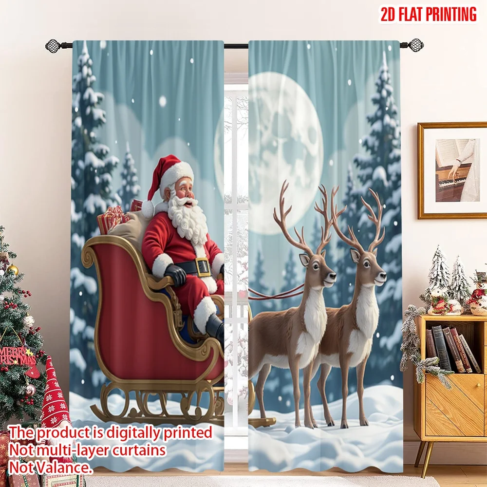 2pcs 2D flat printing Merry Christmas Party Curtains Santa Sleigh Christmas Moon Polyester Without Electricity Family Party Use
2pcs 2D flat printing Merry Christmas Party Curtains Santa Sleigh Christmas Moon Polyester Without Electricity Family Party Use