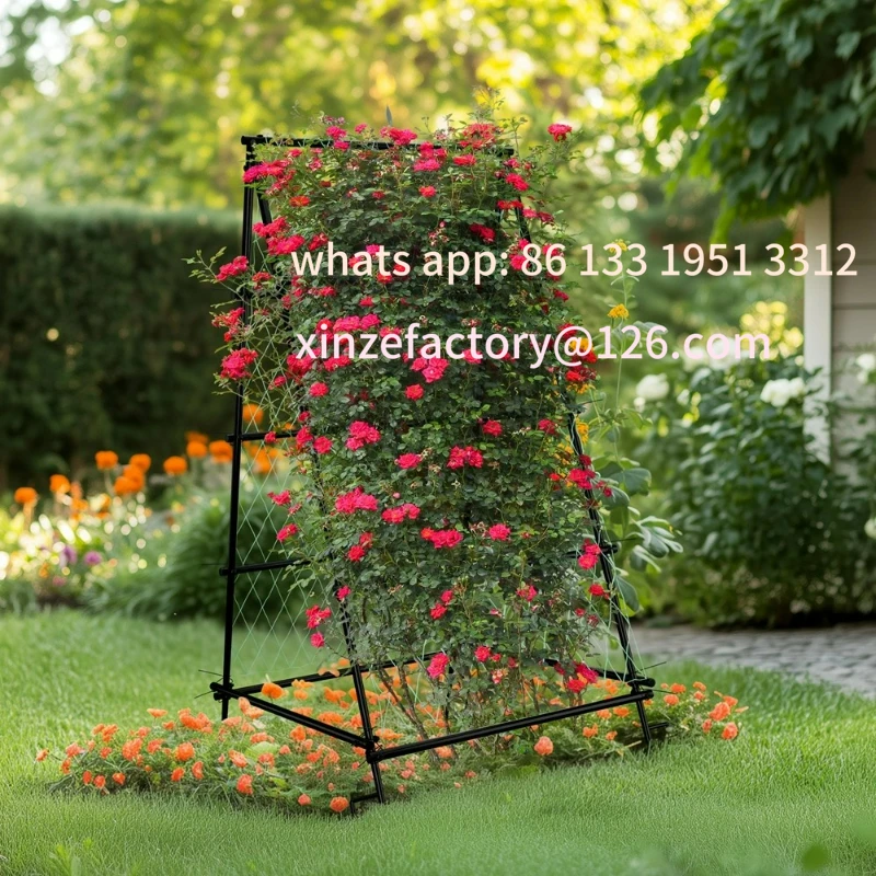 Customizable A-shape metal garden plant vegetable climbing frame with nylon mesh
Customizable A-shape metal garden plant vegetable climbing frame with nylon mesh