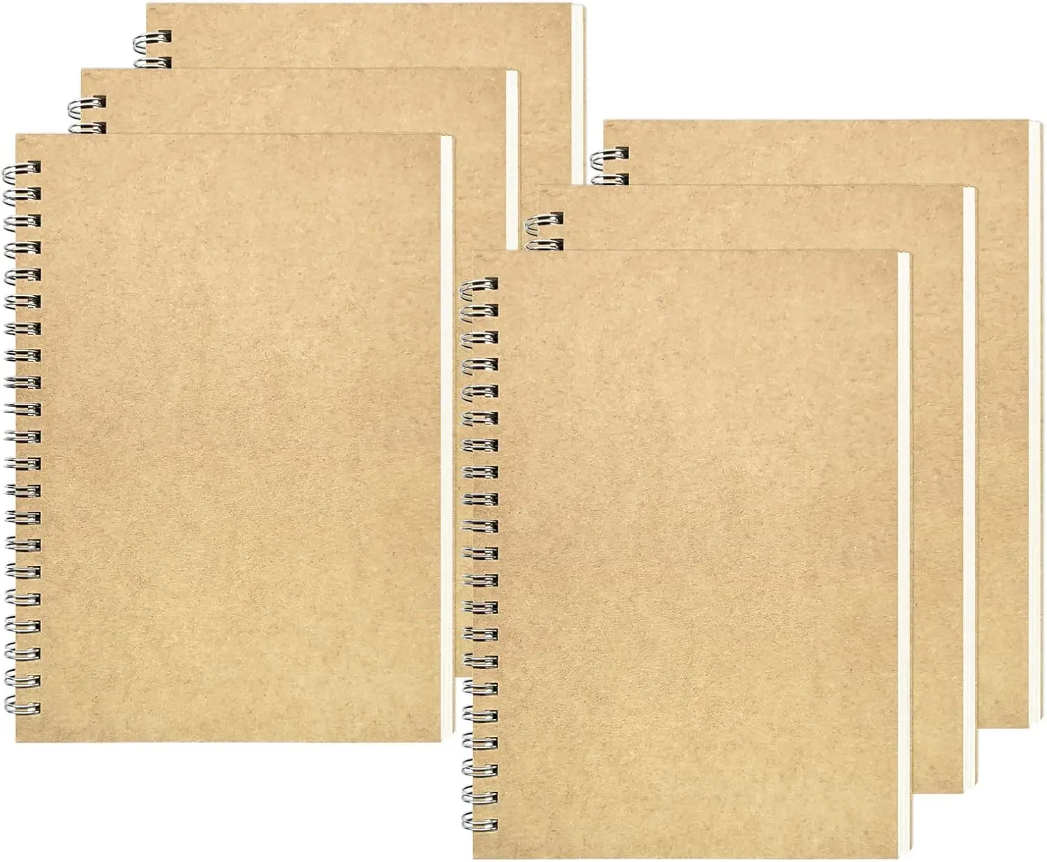 Blank Spiral Notebook 6-Pack, Soft Cover Sketch Book, 100 Pages Each, 7.5x5.1 Inches, Brown
Blank Spiral Notebook 6-Pack, Soft Cover Sketch Book, 100 Pages Each, 7.5x5.1 Inches, Brown